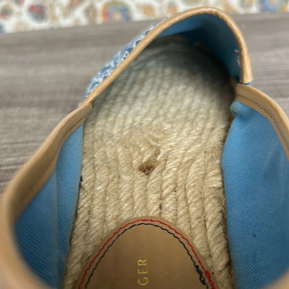 Tommy Hilfiger Sailboat Navy/White Espadrille Slip-On Shoes Coastal Nautical 10M